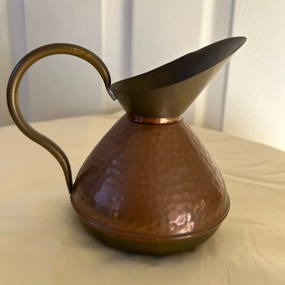 Copper and brass tea pot/water pitcher Vintage